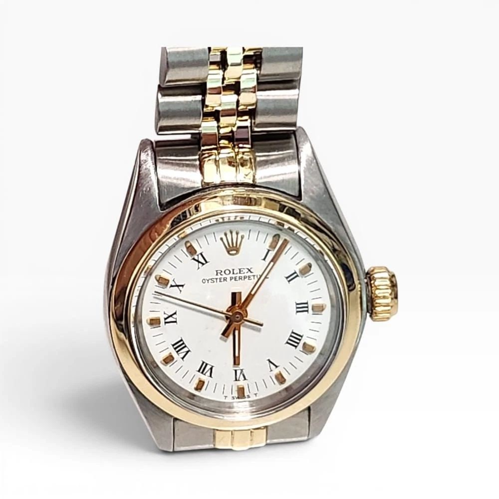 Rolex Oyster Perpetual Ladies 26 mm Two Tone Jubilee Watch 6718 Circa 1978: ROLEX OYSTER PERPETUAL LADIES 26 MM TWO TONE JUBILEE WATCH 6718 CIRCA 1978