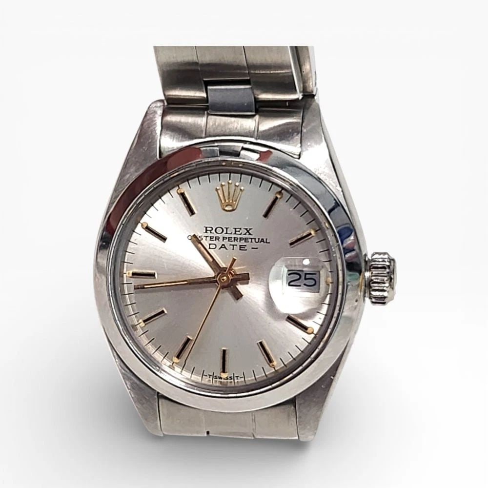 Rolex Ladies Date 26 mm Steel Oyster Silver Automatic Watch 6916 Circa 1978: ROLEX LADIES DATE 26 MM STEEL OYSTER SILVER AUTOMATIC WATCH 6916 CIRCA 1978