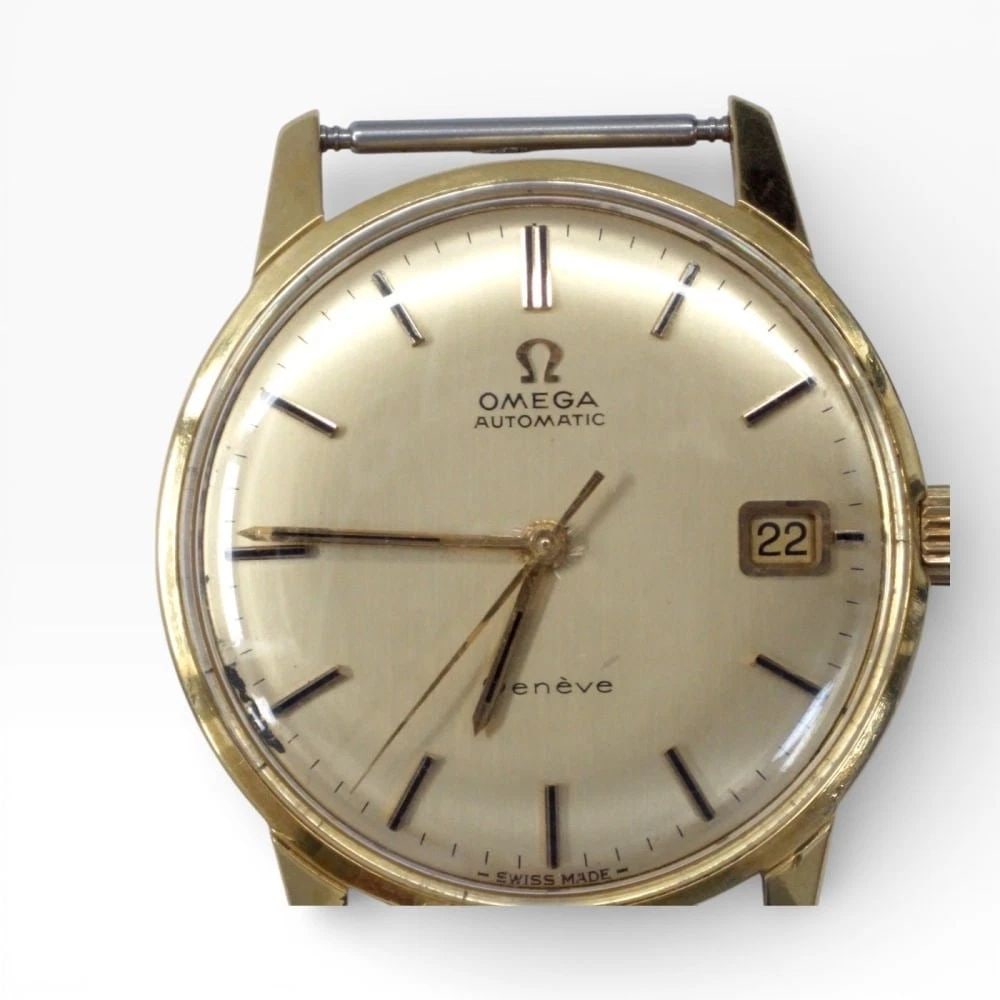 Vintage Omega 34 mm 18K Yellow Gold Automatic Head Only Watch 166001 60's: VINTAGE OMEGA 34 MM 18K YELLOW GOLD AUTOMATIC HEAD ONLY WATCH 166001 60'S