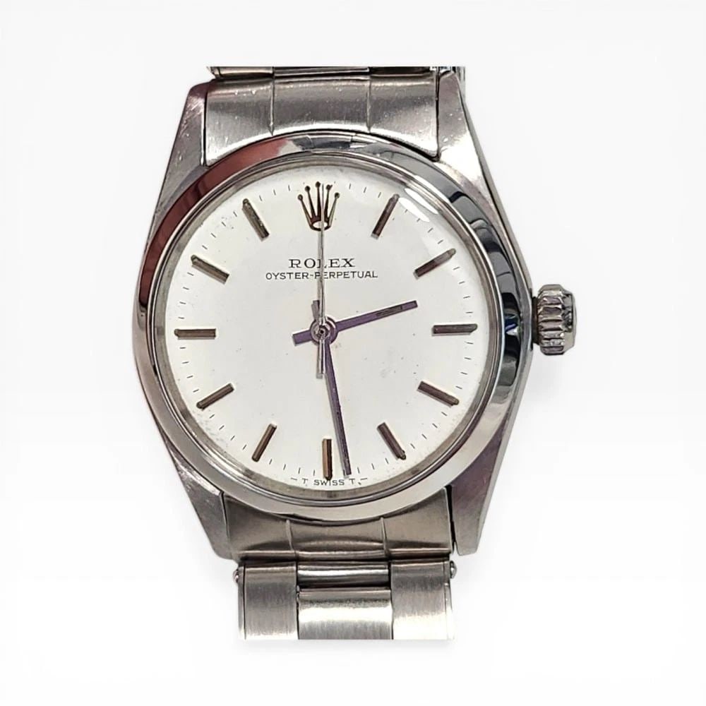 Rolex Oyster Perpetual Midsize Steel 31 mm White Dial Watch 6548 Circa 1967: ROLEX OYSTER PERPETUAL MIDSIZE STEEL 31 MM WHITE DIAL WATCH 6548 CIRCA 1967