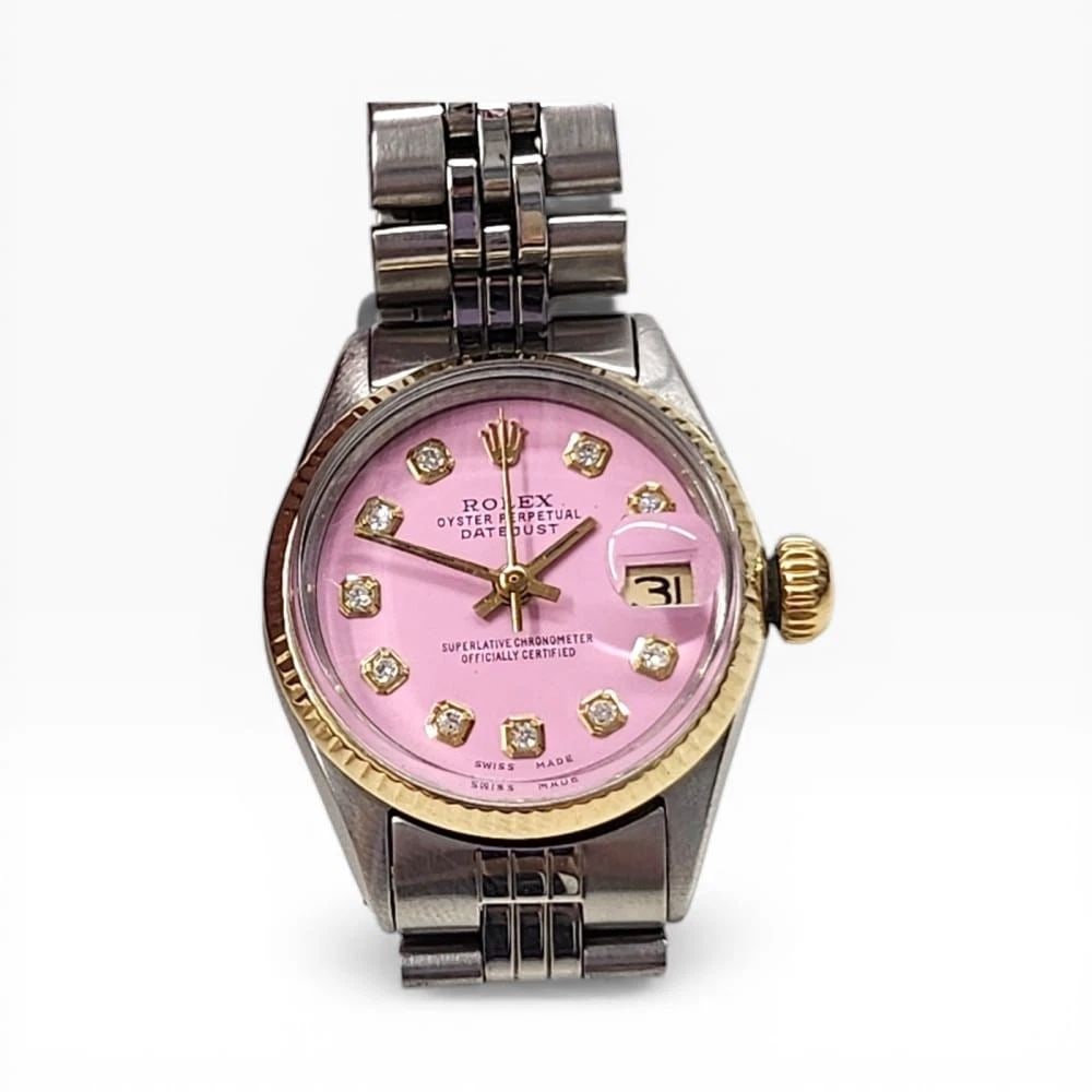 Rolex Ladies Datejust 26 mm Candy Pink Diamond Dial Jubilee Two Tone Watch 6517: ROLEX LADIES DATEJUST 26 MM CANDY PINK DIAMOND DIAL JUBILEE TWO TONE WATCH 6517