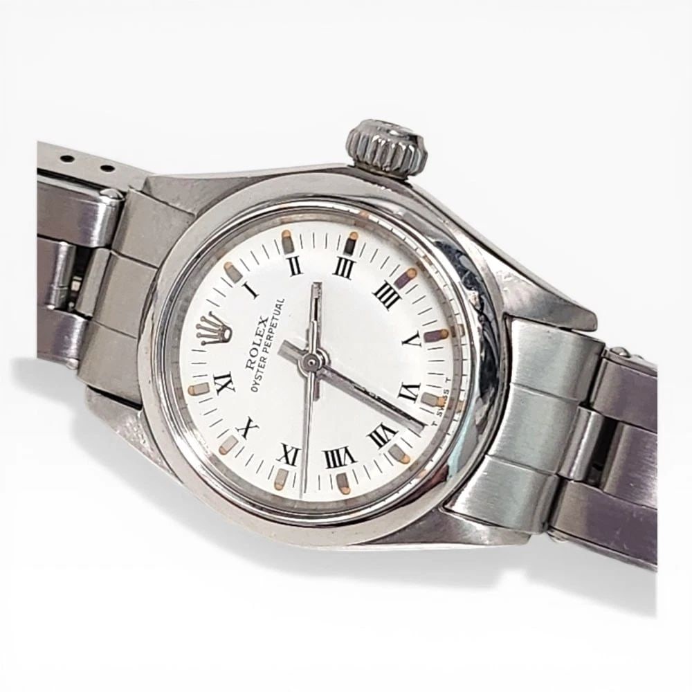 Rolex Oyster Perpetual Ladies 26 mm Steel White Automatic Watch 6619 Circa 1967 (1 of 2)