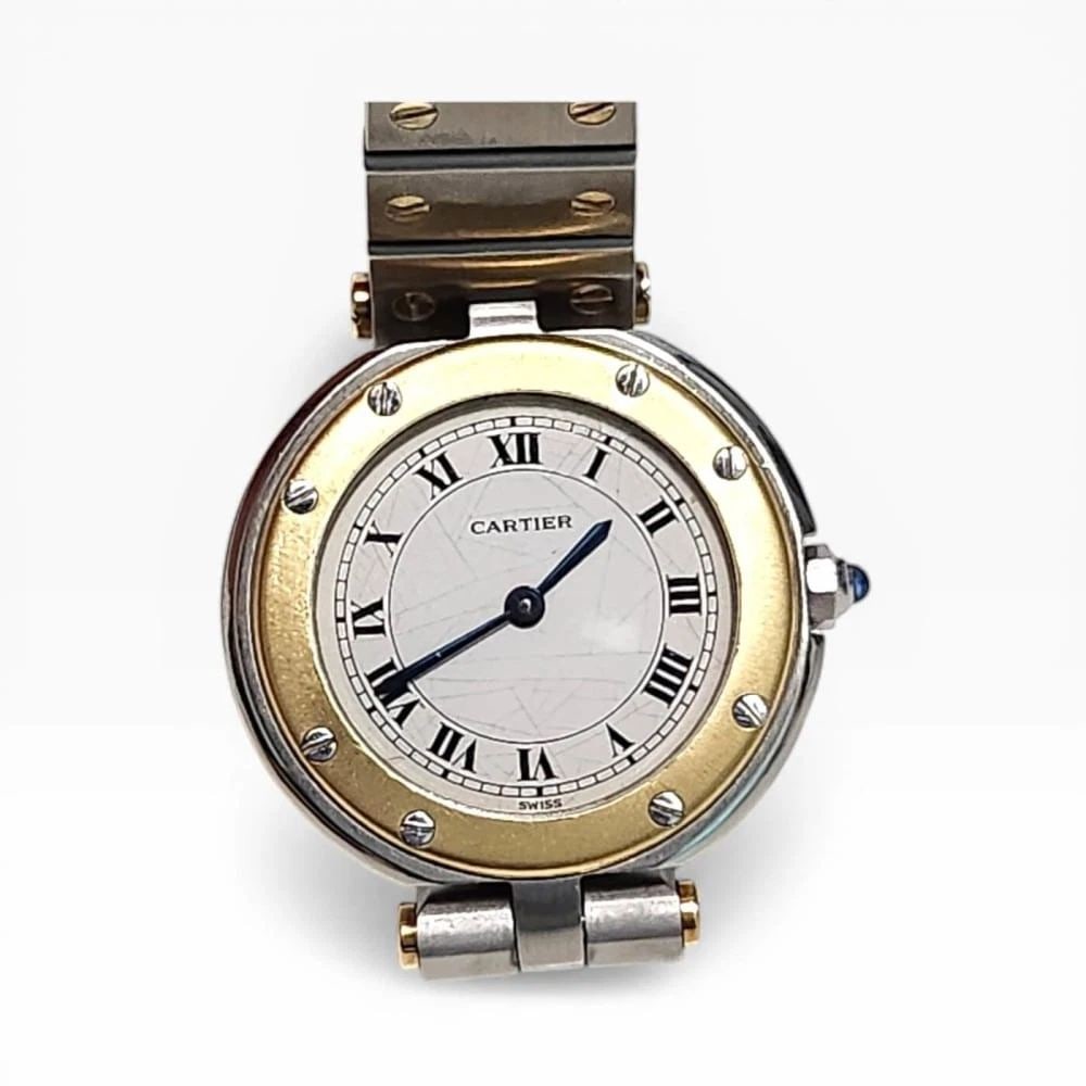 Cartier Santos Ronde Spider Dial Ladies Small 27 mm Two Tone Quartz White Watch: CARTIER SANTOS RONDE SPIDER DIAL LADIES SMALL 27 MM TWO TONE QUARTZ WHITE WATCH
