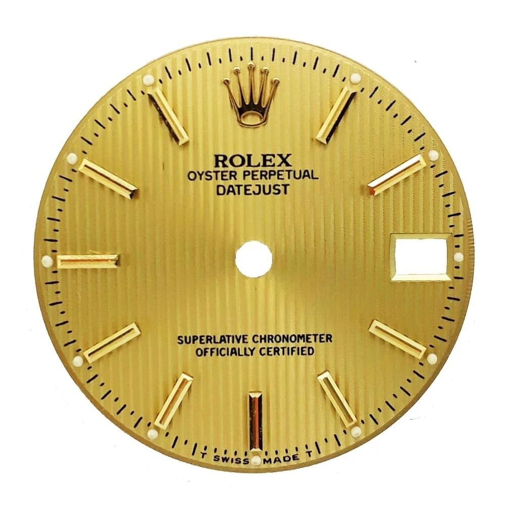 NEW ROLEX MIDSIZE DATEJUST DIAL WITH GOLD STICK MARKERS (1 of 2)