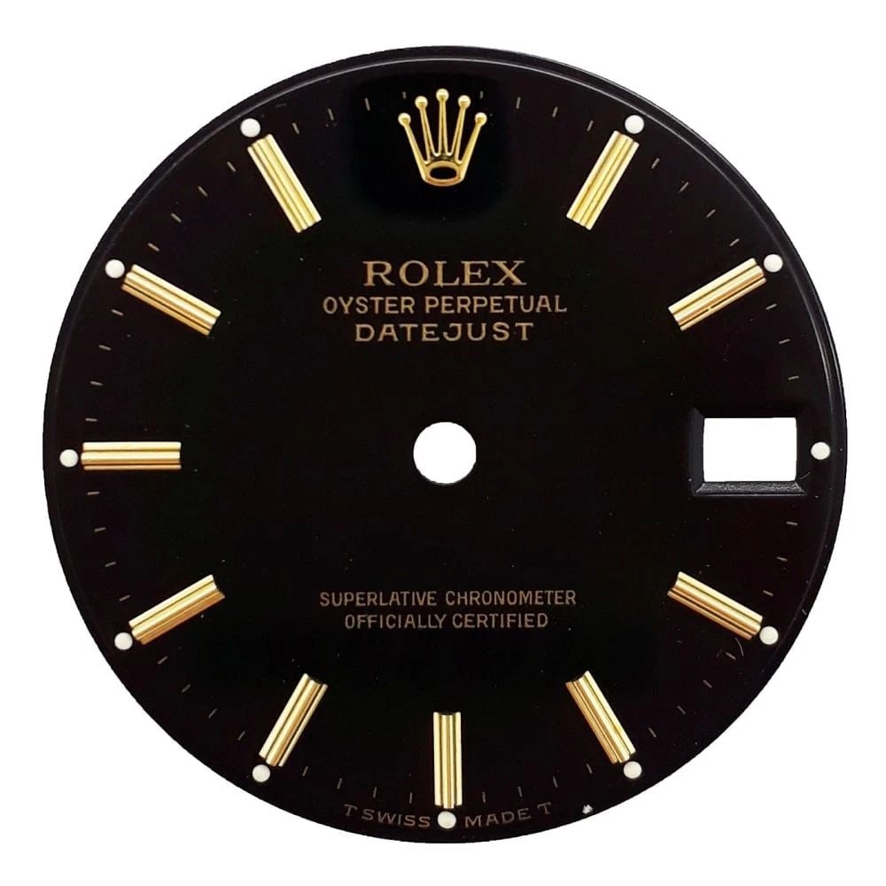 AUTHENTIC ROLEX BLACK DIAL for MidSize Watches with Sapphire or Plastic crystal (1 of 2)