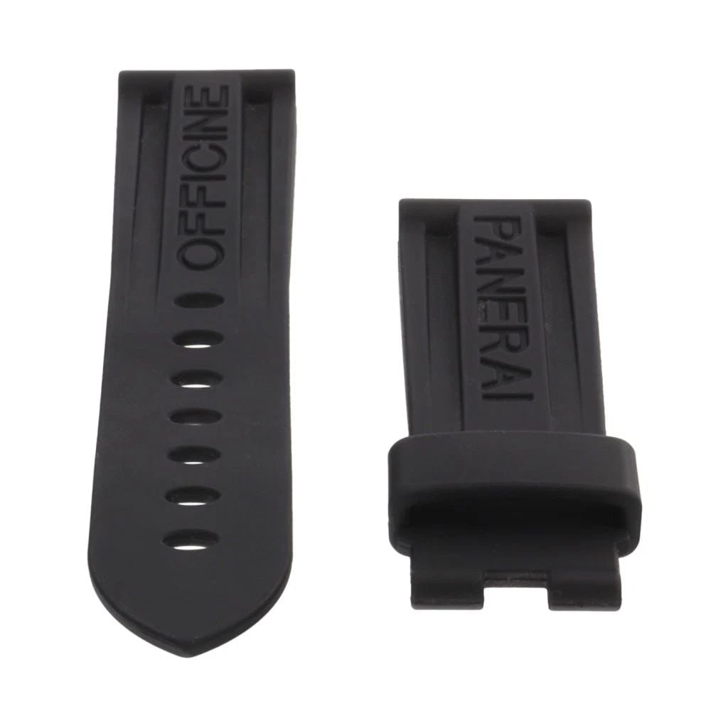 Panerai Straps Original Factory 22x19mm Mens Rubber Strap Never Worn Black: PANERAI STRAPS ORIGINAL FACTORY 22X19MM MENS RUBBER STRAP NEVER WORN BLACK