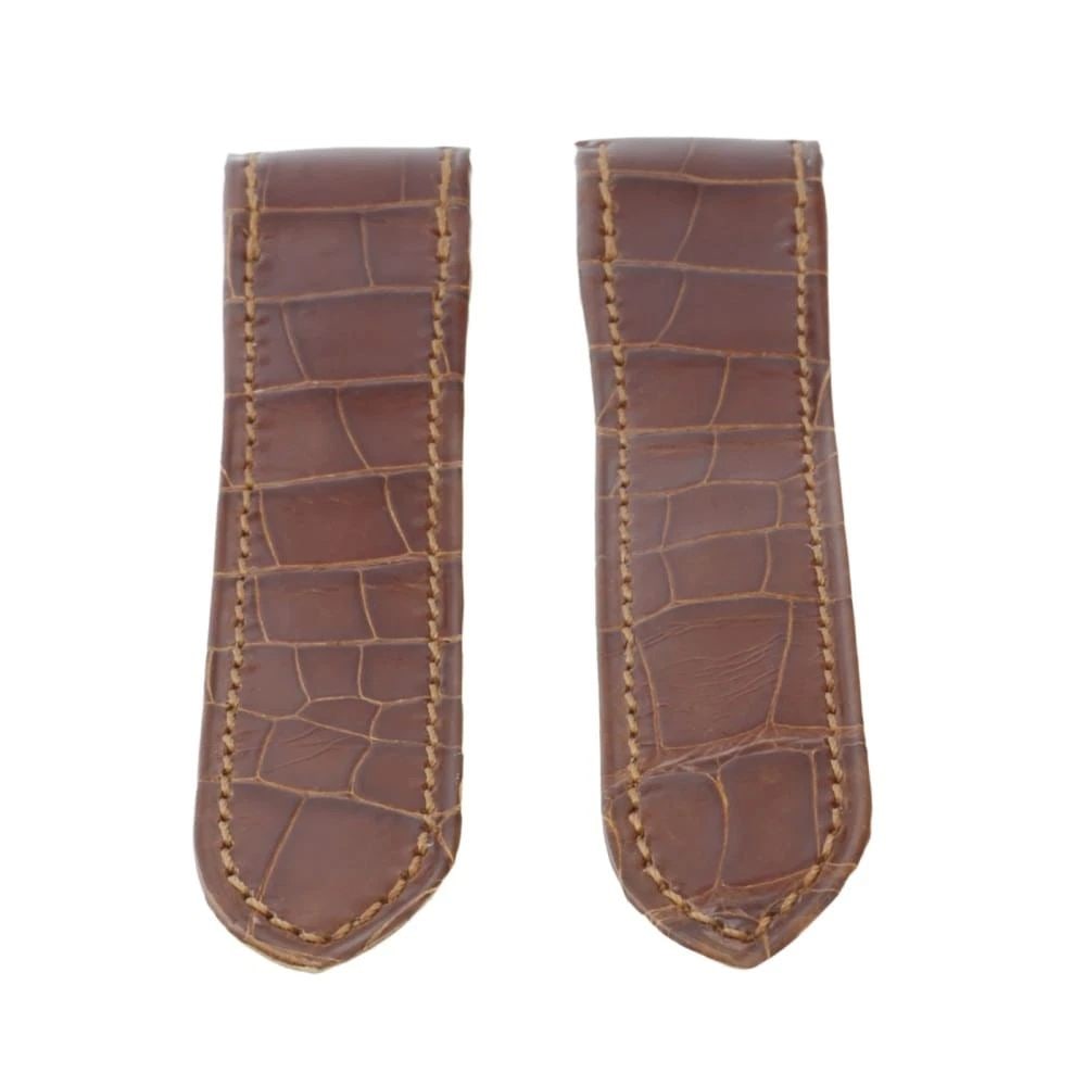 Cartier Strap Santos Genuine Alligator Shiny Brown 20x18mm Factory Never Worn: CARTIER STRAP SANTOS GENUINE ALLIGATOR SHINY BROWN 20X18MM FACTORY NEVER WORN