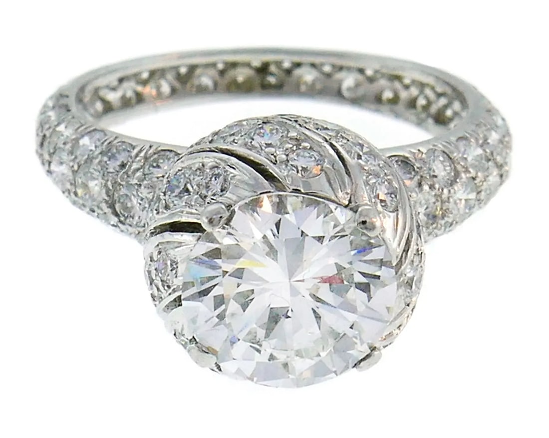 TIFFANY & CO SCHLUMBERGER DIAMOND PLATINUM BUDS RING 1.63CT E VS2 GIA ENGAGEMENT: TIFFANY & CO SCHLUMBERGER DIAMOND PLATINUM BUDS RING 1.63CT E VS2 GIA ENGAGEMENT TIFFANY & Co. Schlumberger 1.63-carat Diamond GIA E/VS2 Platinum Buds Engagement Ring Timeless and elegant ring created