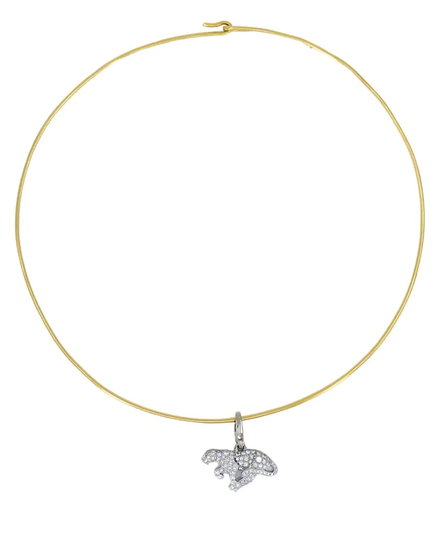 VINTAGE CARTIER PANTHERE COLLAR NECKLACE DIAMOND CHARM (1 of 2)
