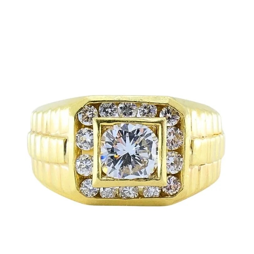 VINTAGE 14K GOLD DIAMOND MEN'S RING (1 of 2)