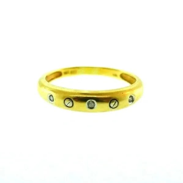 VINTAGE 14K YELLOW & WHITE GOLD & DIAMOND BAND RING (1 of 2)