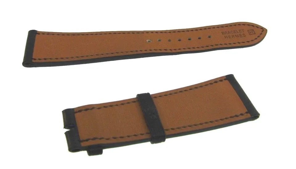 TIMELESS HERMES BLACK LEATHER WATCH STRAP BRACELET (1 of 1)