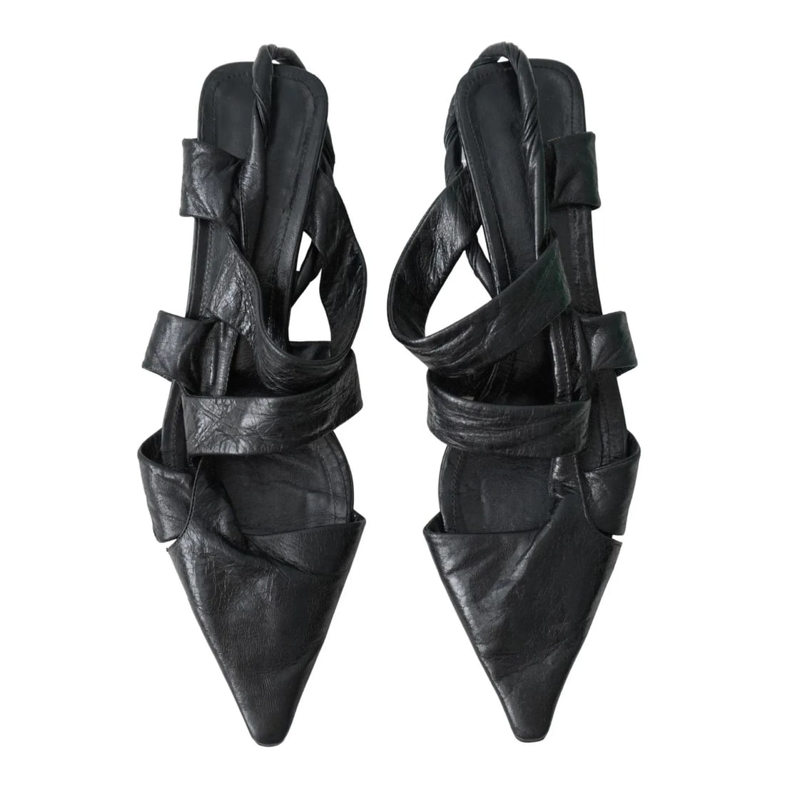 BOTTEGA VENETA BLACK NAPPA LEATHER STRAPPY SANDALS 39: BOTTEGA VENETA BLACK NAPPA LEATHER STRAPPY SANDALS 39 Heel height 1" Great overall condition EU size 39 Comes with box, dust bag, and heel replacements
