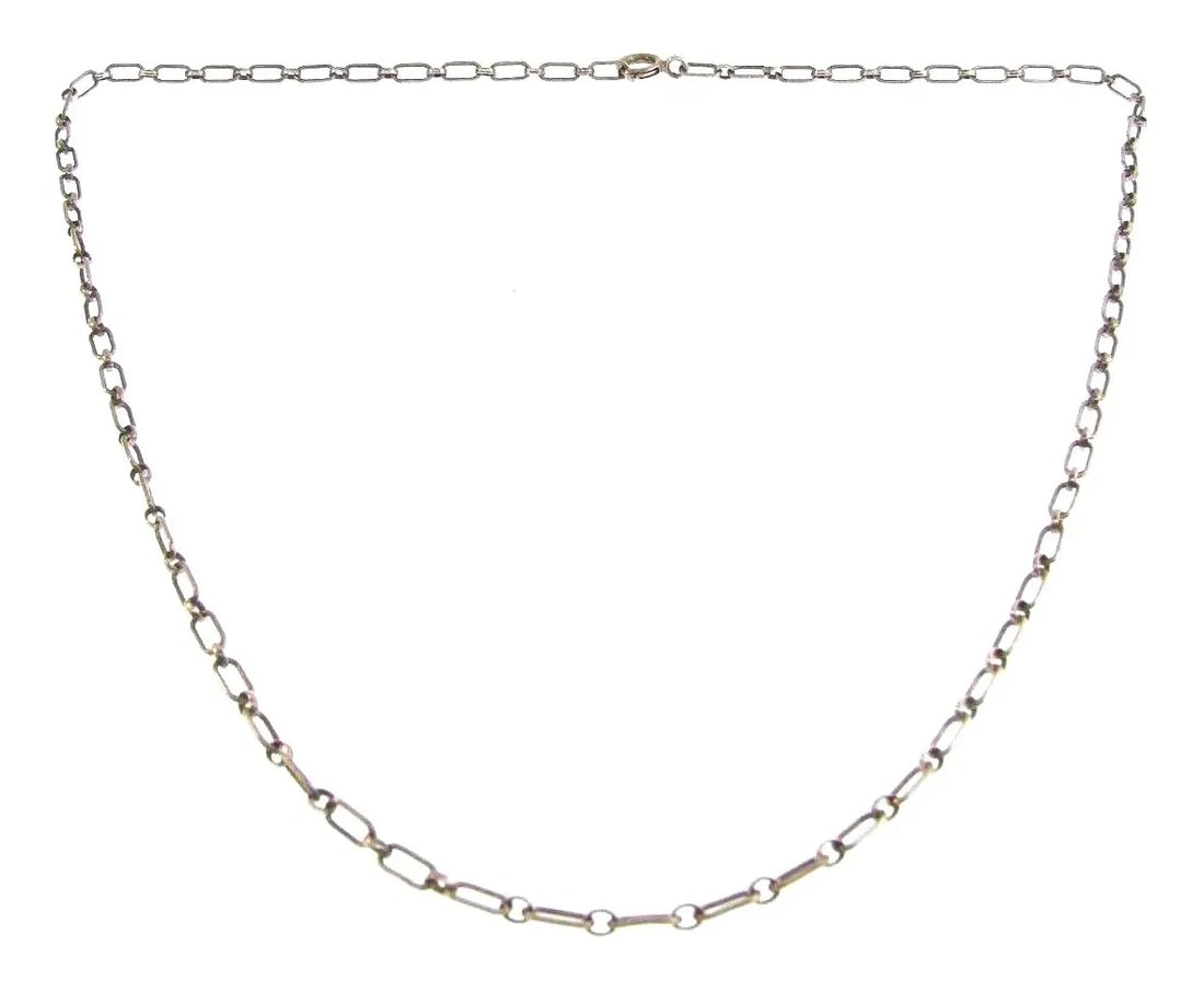 COOL STERLING SILVER LINK NECKLACE VINTAGE (1 of 2)