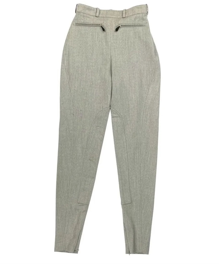 VINTAGE HERMES GREY WOOL RIDING SKINNY LEGGINGS PANTS SIZE 38: VINTAGE HERMES GREY WOOL RIDING SKINNY LEGGINGS PANTS SIZE 38 VINTAGE HERMES GREY WOOL RIDING SKINNY LEGGINGS PANTS SIZE 38 Size FR 38 High waisted with small belt loops at the waist Two buttons engra