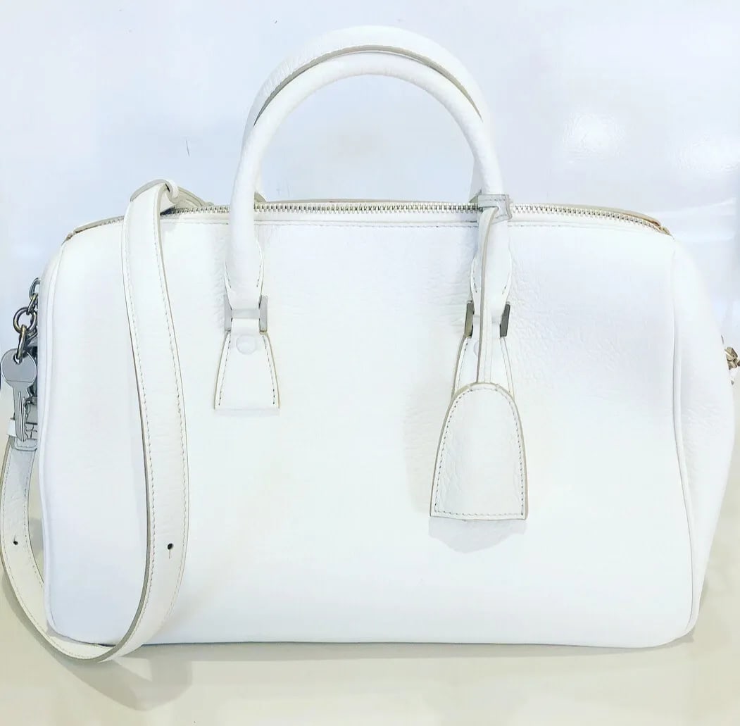 MAISON MARGIELA WHITE GENUINE LEATHER MEDIUM SHOULDER HANDBAG (1 of 2)