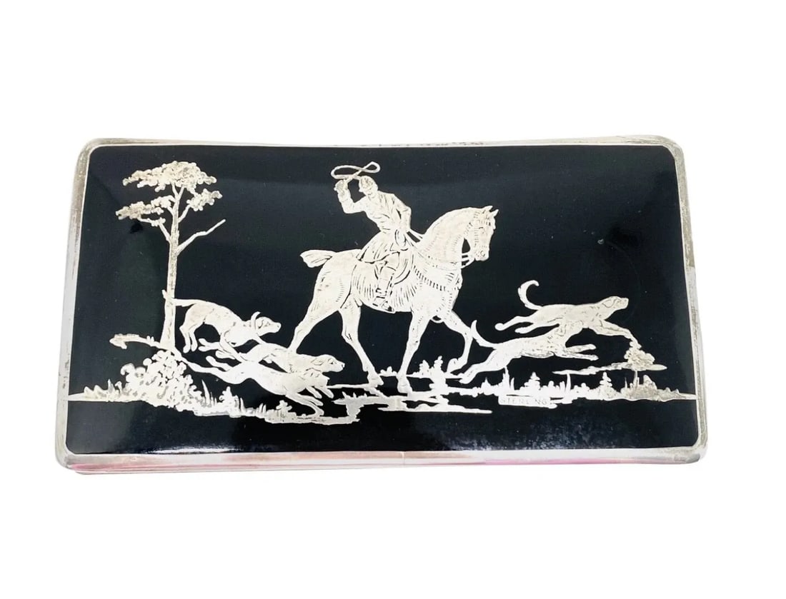 1920S BOHEMIAN STERLING SILVER AND GLASS DECORATIVE JEWELRY BOX (1 of 2)