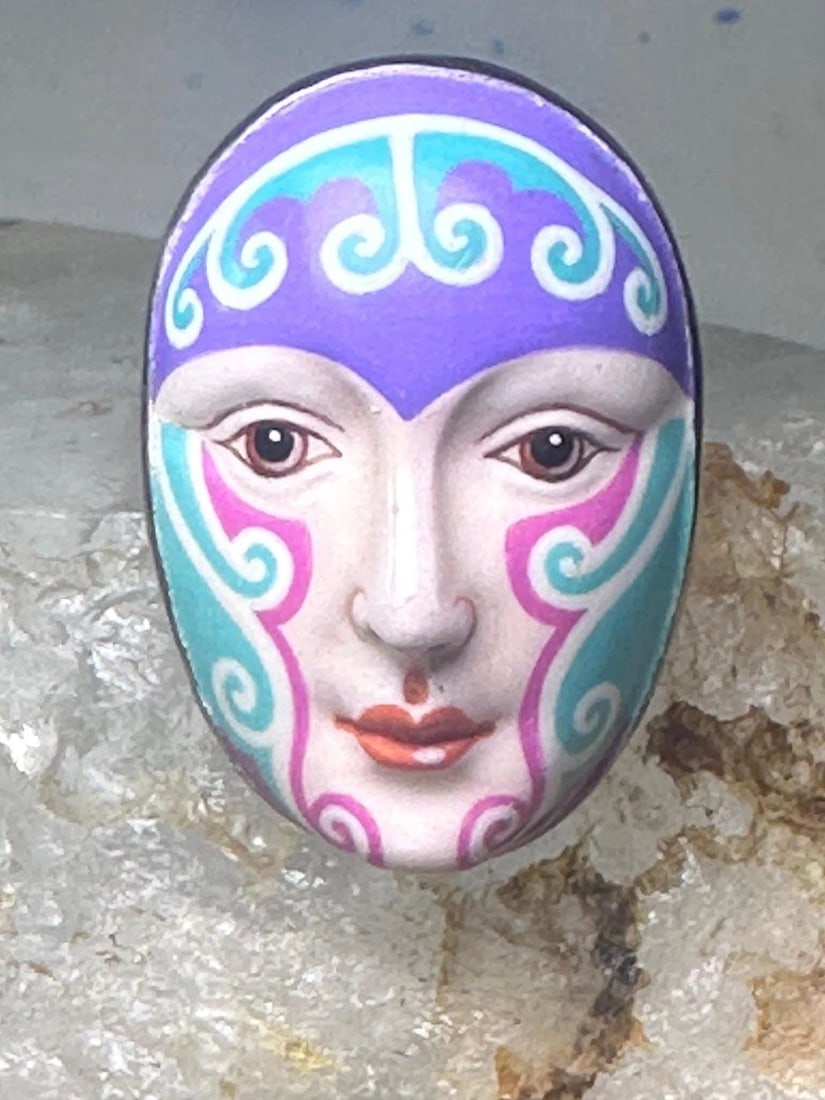 SERGIO BUSTAMANTE RING FACE FIGURATIVE BAND SIZE 6.75 STERLING SILVER WOMEN (1 of 2)