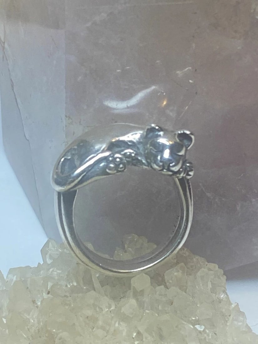 CAT RING SIZE 6.50 YESBERGER KITTEN BAND STERLING SILVER WOMEN GIRLS (1 of 2)