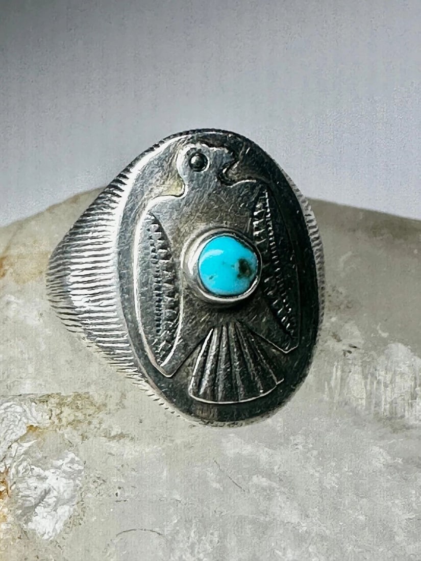 PHOENIX RING NAVAJO BAND SIZE 9.50 STERLING SILVER WOMEN MEN (1 of 2)