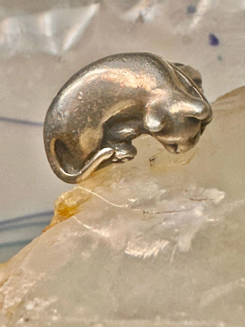 JAMES YESBERGER CAT RING SLEEPING KITTEN BAND SIZE 5.75 STERLING SILVER WOMEN (1 of 2)