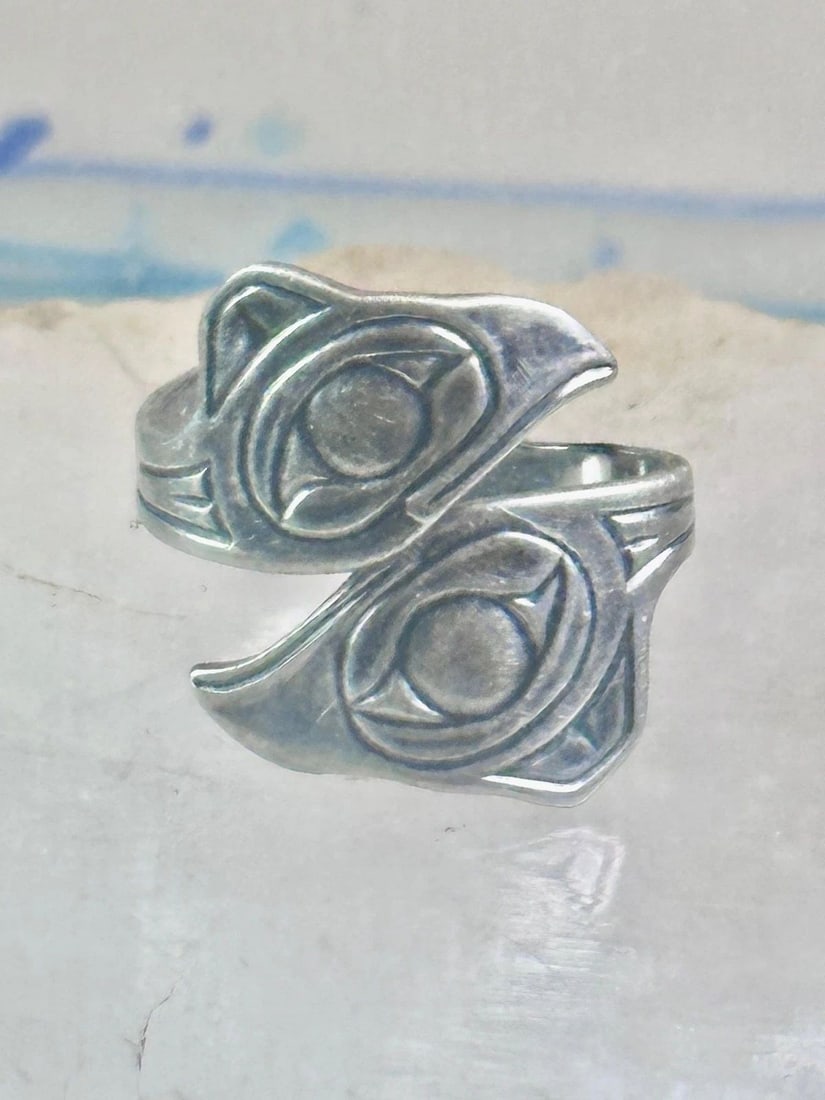 HOWARD JACKSON HAIDA RAVEN RING MAG PACIFIC NORTHWEST PACIFIC BAND SIZE 8 STERLI: HOWARD JACKSON HAIDA RAVEN RING MAG PACIFIC NORTHWEST PACIFIC BAND SIZE 8 STERLI Howard Jackson Haida Raven ring MAG Pacific Northwest Pacific band size 8 sterling silver women men Size 8 Weight. 7.2g