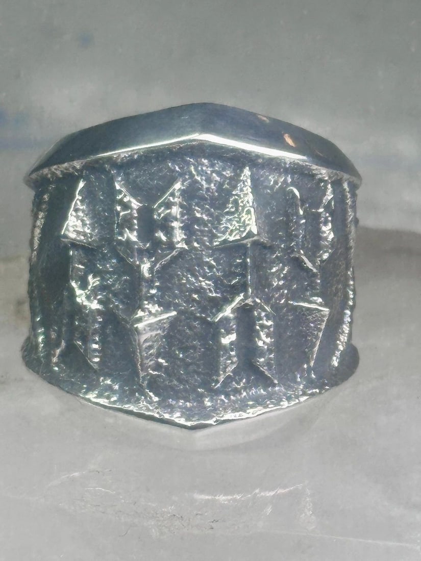 KEVIN YAZZIE RING NAVAJO ARROW TUFA BAND STERLING SILVER SIZE 9.25 WOMEN MEN (1 of 2)