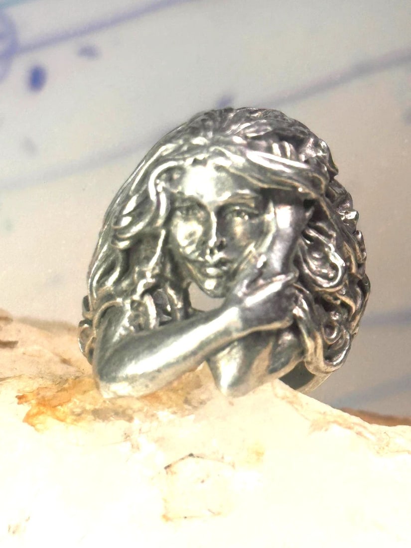 WOMAN FACE RING LADY BAND HEAVY SOLID SIZE 8 STERLING SILVER WOMEN: WOMAN FACE RING LADY BAND HEAVY SOLID SIZE 8 STERLING SILVER WOMEN Not Found