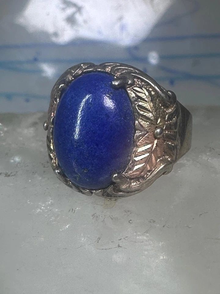 BLACK HILLS GOLD RING BLUE LAPIS LEAVES BAND SIZE 7 STERLING SILVER WOMEN MEN: BLACK HILLS GOLD RING BLUE LAPIS LEAVES BAND SIZE 7 STERLING SILVER WOMEN MEN Black Hills Gold ring blue lapis leaves band size 7 sterling silver women men Size 7 Weight 8.6g Length. 3/4" Width 5/8" T