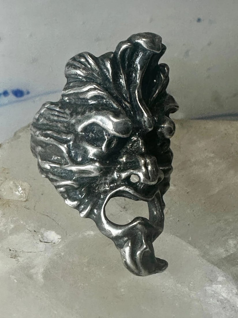 GARGOYLE RING FIGURATIVE BAND SIZE 9.5 STERLING SILVER WOMEN MEN (1 of 2)
