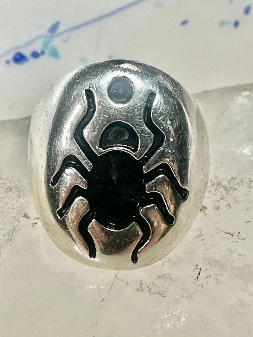 SPIDER RING NATIVE AMERICAN SIGNED W LOGO STERLING SILVER SIZE 10.5 MEN WOMEN (1 of 2)
