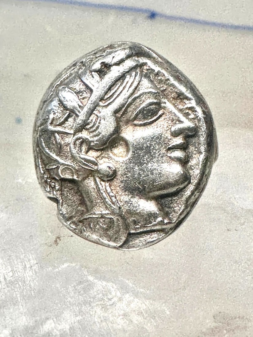 GRECO ROMAN FACE RING SIZE 5.75 CLASSICAL FIGURATIVE STERLING SILVER WOMEN (1 of 2)