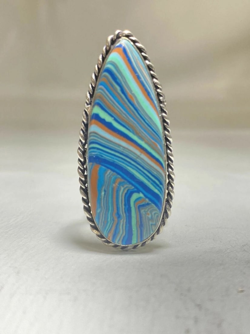 RAINBOW CASILICA RING STERLING SILVER WOMEN GIRLS (1 of 2)