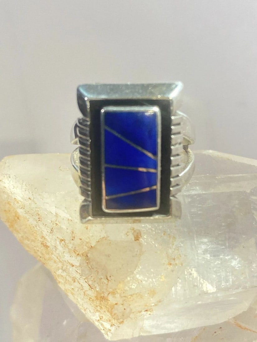 BLUE LAPIS RING NAVAJO STERLING SILVER WOMEN (1 of 2)