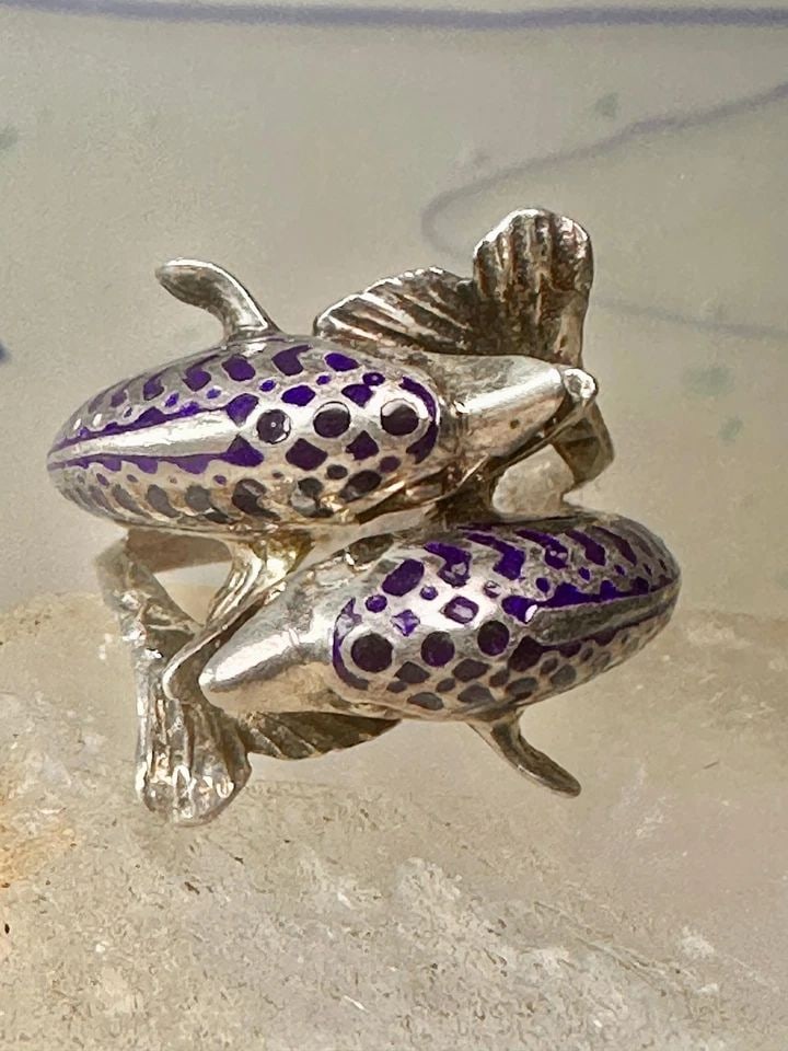 DOLPHIN RING DOLPHINS BAND WAVES SIZE 5.50 STERLING SILVER WOMEN (1 of 1)