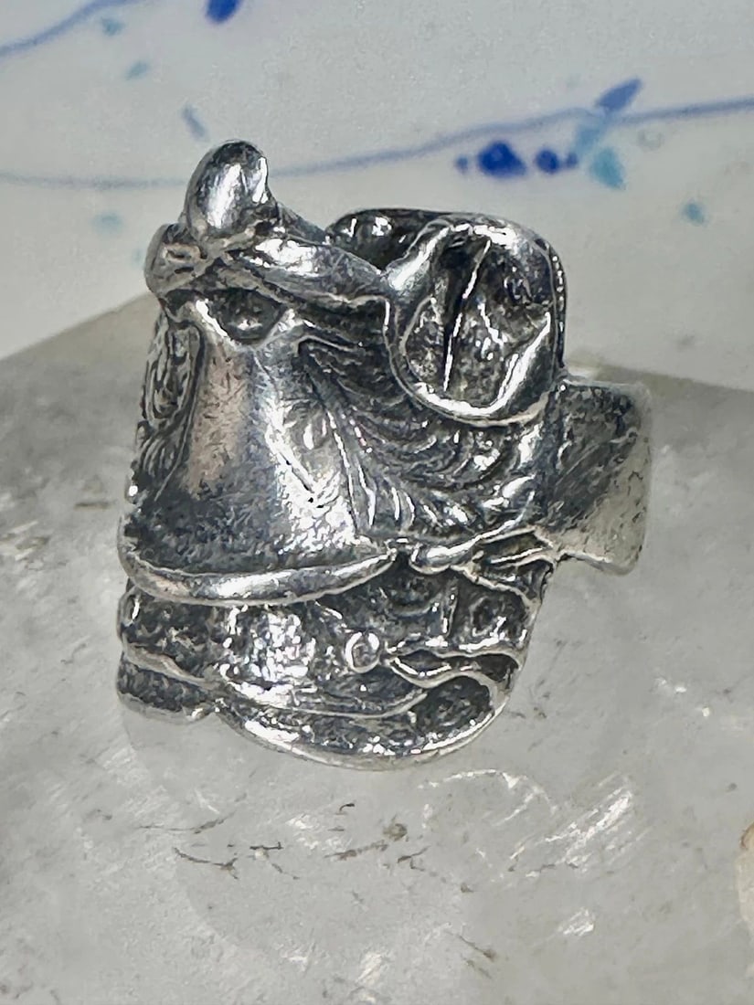 SADDLE RING SOUTHWESTERN BAND COWBOY HORSE SIZE 9.50 STERLING SILVER WOMEN MEN (1 of 2)