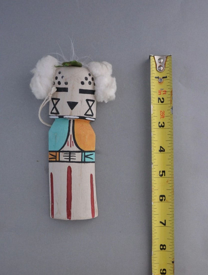 VINTAGE HOPI FLAT WHITE HAIR KACHINA - 6.5" TALL (1 of 2)
