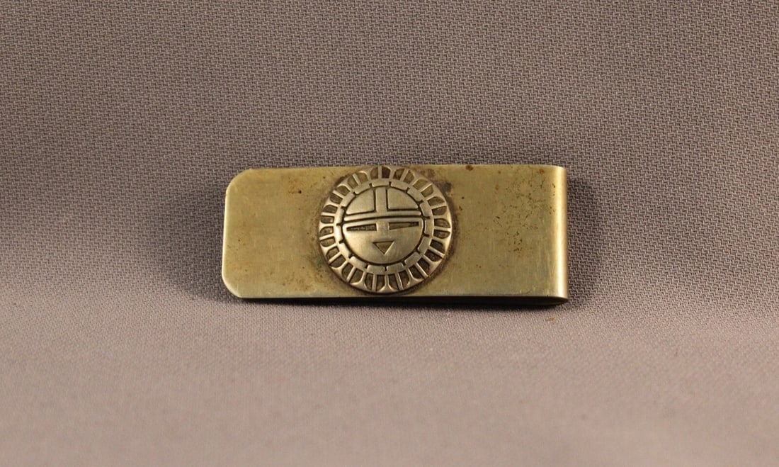 HOPI SILVER MONEY CLIP: HOPI SILVER MONEY CLIP Item Description: 1 7/8” w x 3/4” h