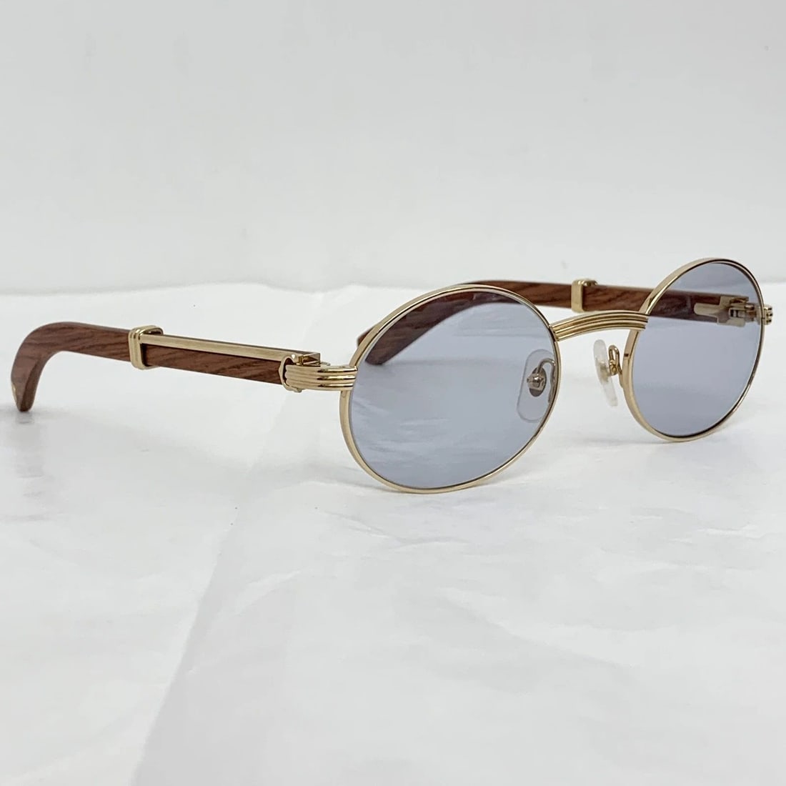 AUTHENTIC CARTIER SUNGLASSES 53 11 145 BUBINGA WOOD GP FRAMES GOLD CT0464S 002 (1 of 2)
