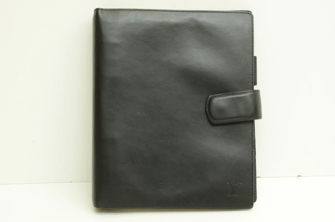 AUTHENTIC LOUIS VUITTON BLACK NOMADE LEATHER AGENDA BOOK HOME OFFICE ACCESSORY (1 of 2)