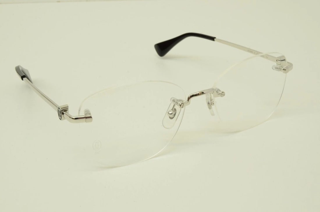 AUTHENTIC CARTIER RIMLESS EYEGLASSES 56 18 140 LARGE CLEAR LENSES CT0414O FRAMES (1 of 2)