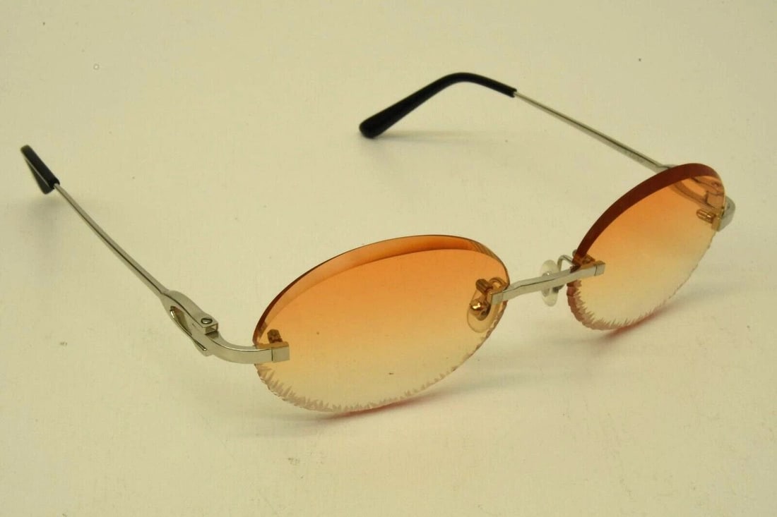 AUTHENTIC CARTIER SP RIMLESS SUNGLASSES 18 140 BOTTOM FROSTED ROSE FADE FRAMES: AUTHENTIC CARTIER SP RIMLESS SUNGLASSES 18 140 BOTTOM FROSTED ROSE FADE FRAMES Authentic Cartier SP Rimless Sunglasses 18 140 Bottom Frosted Rose Fade Frames Authentic Cartier SP Rimless Sunglasses 18