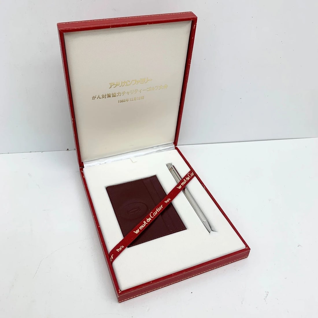 AUTHENTIC MUST DE CARTIER BALLPOINT PEN & BOOK SILVER TRINITY OFFICE COLLECTIBLE (1 of 2)