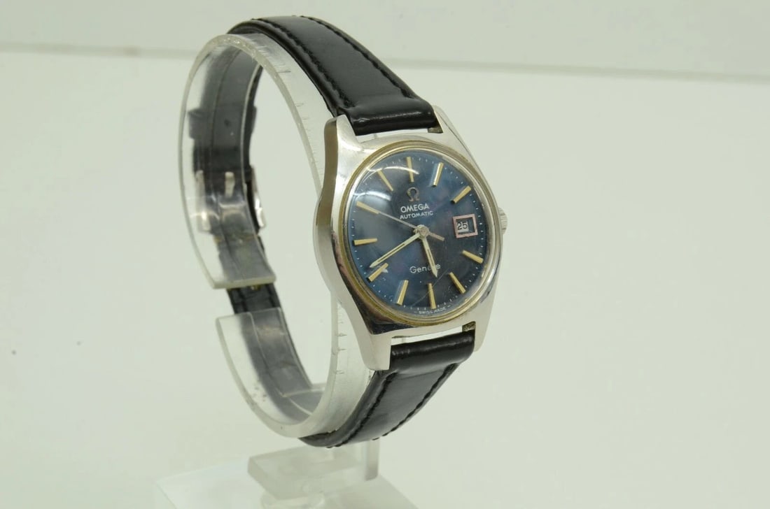 AUTHENTIC OMEGA AUTOMATIC GENEVE WATCH 24MM BLUE DATE VINTAGE SS WRISTWATCH: AUTHENTIC OMEGA AUTOMATIC GENEVE WATCH 24MM BLUE DATE VINTAGE SS WRISTWATCH Authentic Omega Automatic Geneve Watch 24mm Blue Date Vintage SS Wristwatch Womens, Ladies, Unisex 24mm Case Length: 20cm ma