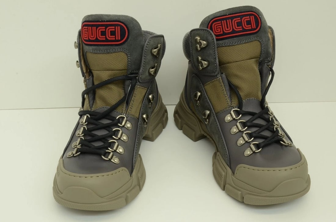 AUTHENTIC GUCCI GRAY RUBBER BOOTS LEATHER 36.5 WOMENS SHOES RED LOGO 522989 13E: AUTHENTIC GUCCI GRAY RUBBER BOOTS LEATHER 36.5 WOMENS SHOES RED LOGO 522989 13E Authentic Gucci Gray Rubber Boots Leather 36.5 Womens Shoes Red Logo 522989 13E Authentic Gucci Gray Rubber Boots Leathe