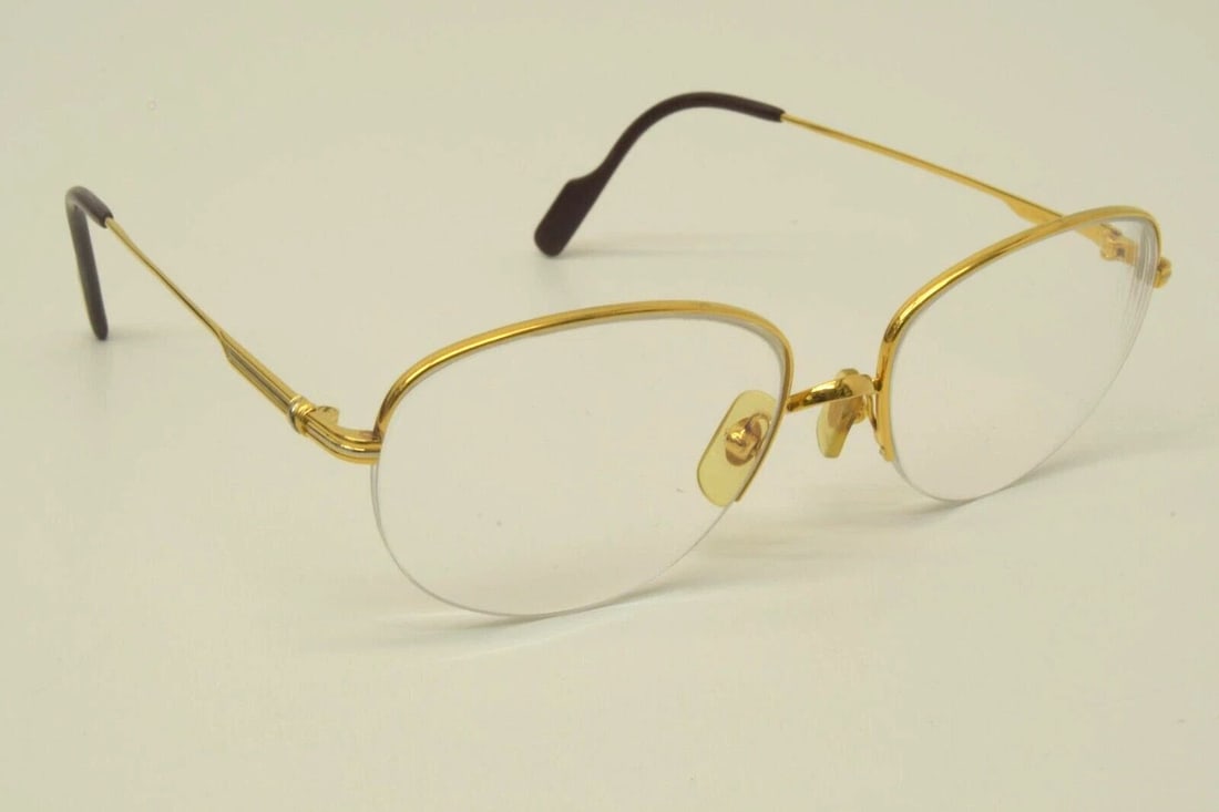 AUTHENTIC CARTIER TRINITY ORFY 55 18 140 GP BOTTOM RIMLESS SUNGLASSES FRAMES: AUTHENTIC CARTIER TRINITY ORFY 55 18 140 GP BOTTOM RIMLESS SUNGLASSES FRAMES Authentic Cartier Trinity Orfy 55 18 140 GP Bottom Rimless Sunglasses Frames Authentic Cartier Trinity Orfy 55 18 140 GP Bo
