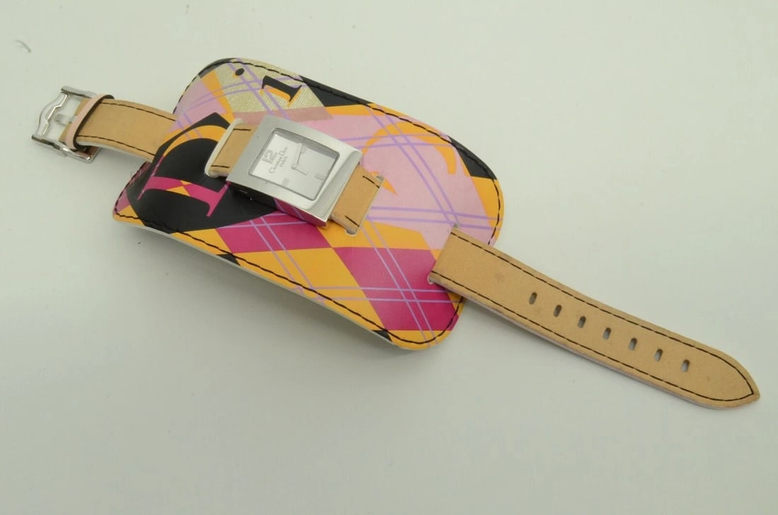 AUTHENTIC CHRISTIAN DIOR WATCH MULTICOLOR BUND STRAP 19MM STAINLESS STEEL QUARTZ: AUTHENTIC CHRISTIAN DIOR WATCH MULTICOLOR BUND STRAP 19MM STAINLESS STEEL QUARTZ Authentic Christian Dior Watch Multicolor Bund Strap 19mm Stainless Steel Quartz AUTHENTIC CHRISTIAN DIOR WATCH MULTICO