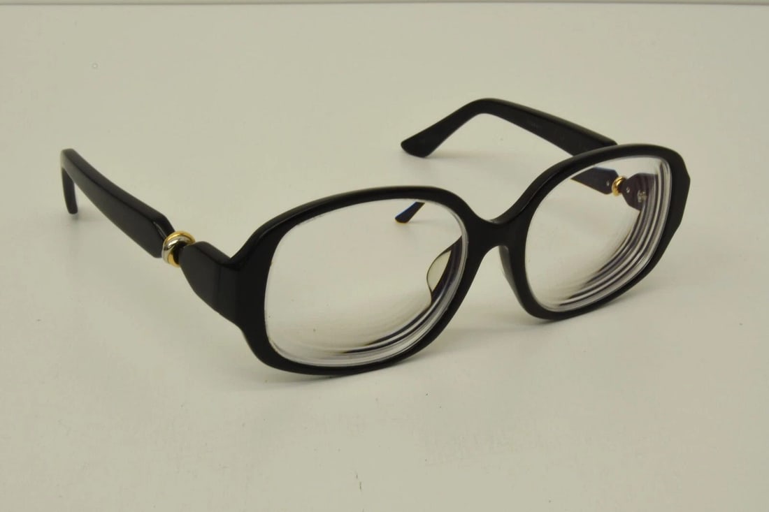 AUTHENTIC CARTIER C DECOR SUNGLASSES 140 BLACK FRAMES ACETATE TRINITY EYEGLASSES (1 of 2)