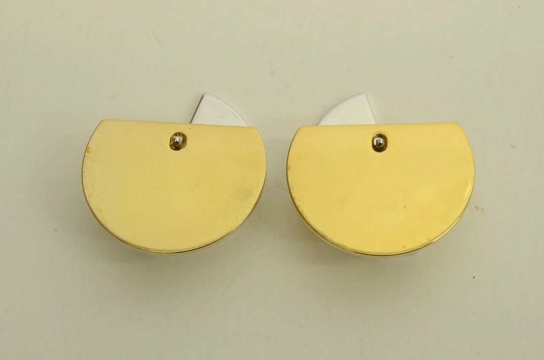 AUTHENTIC CHRISTIAN DIOR PIERCED CLIP EARRINGS VINTAGE SP GP JEWELRY ACCESSORIES (1 of 2)