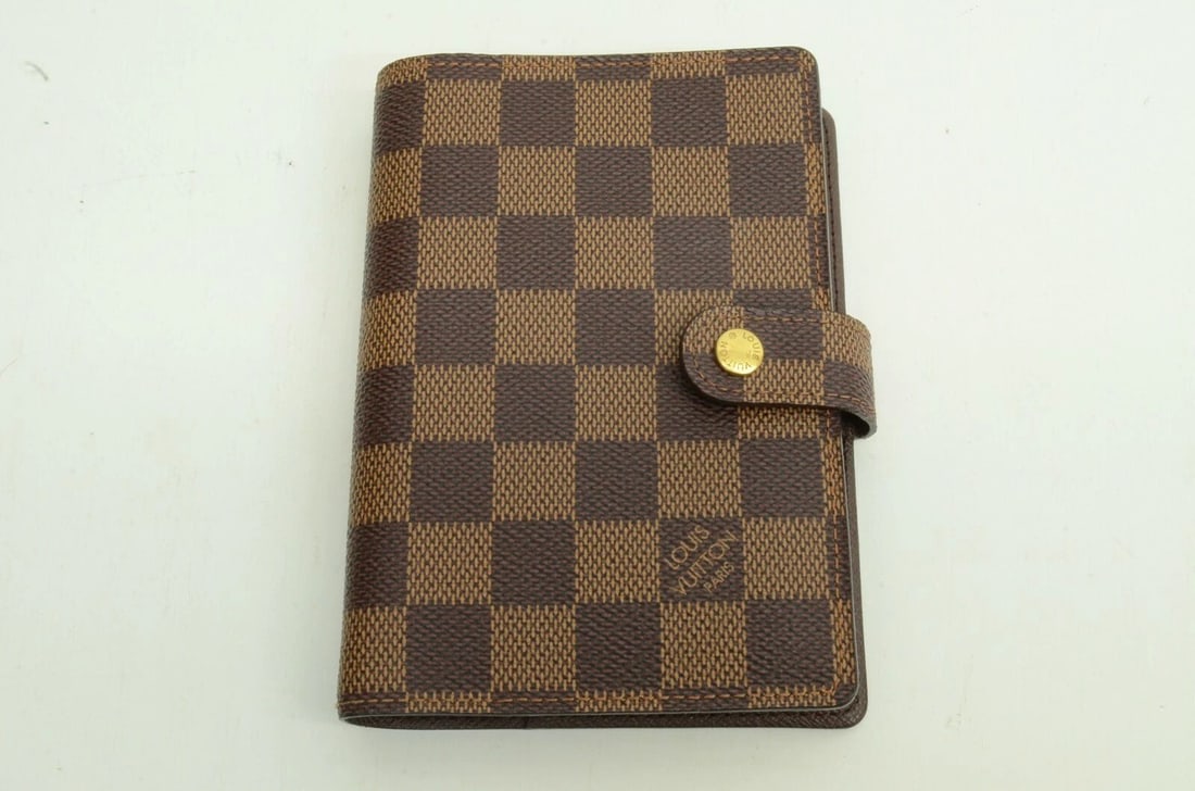 AUTHENTIC LOUIS VUITTON DAMIER EBENE LEATHER AGENDA BOOK ACCESSORY ORGANIZER (1 of 2)